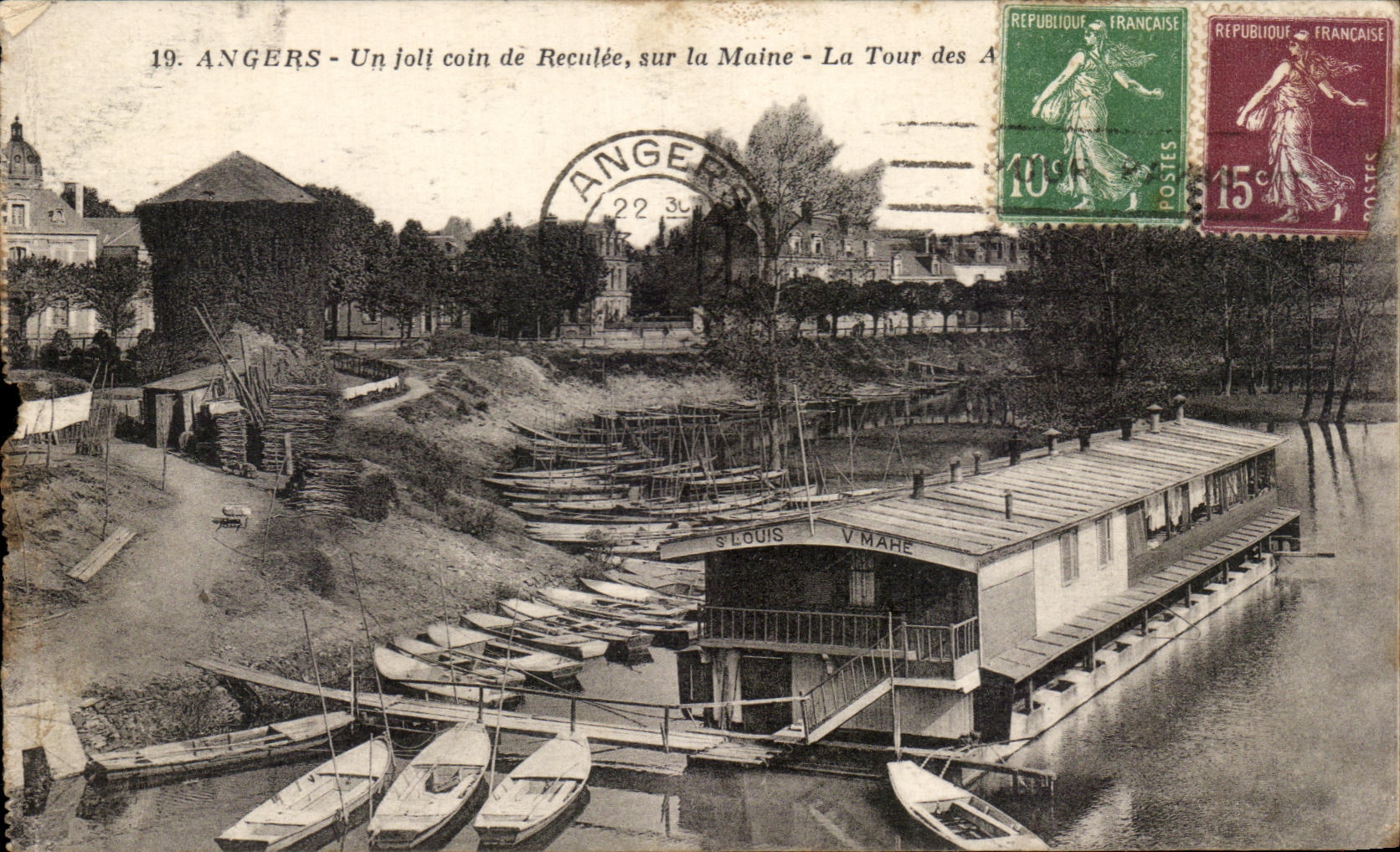 CPA Angers Un joli coin de Reculee sur la Maine St Louis Peniche 