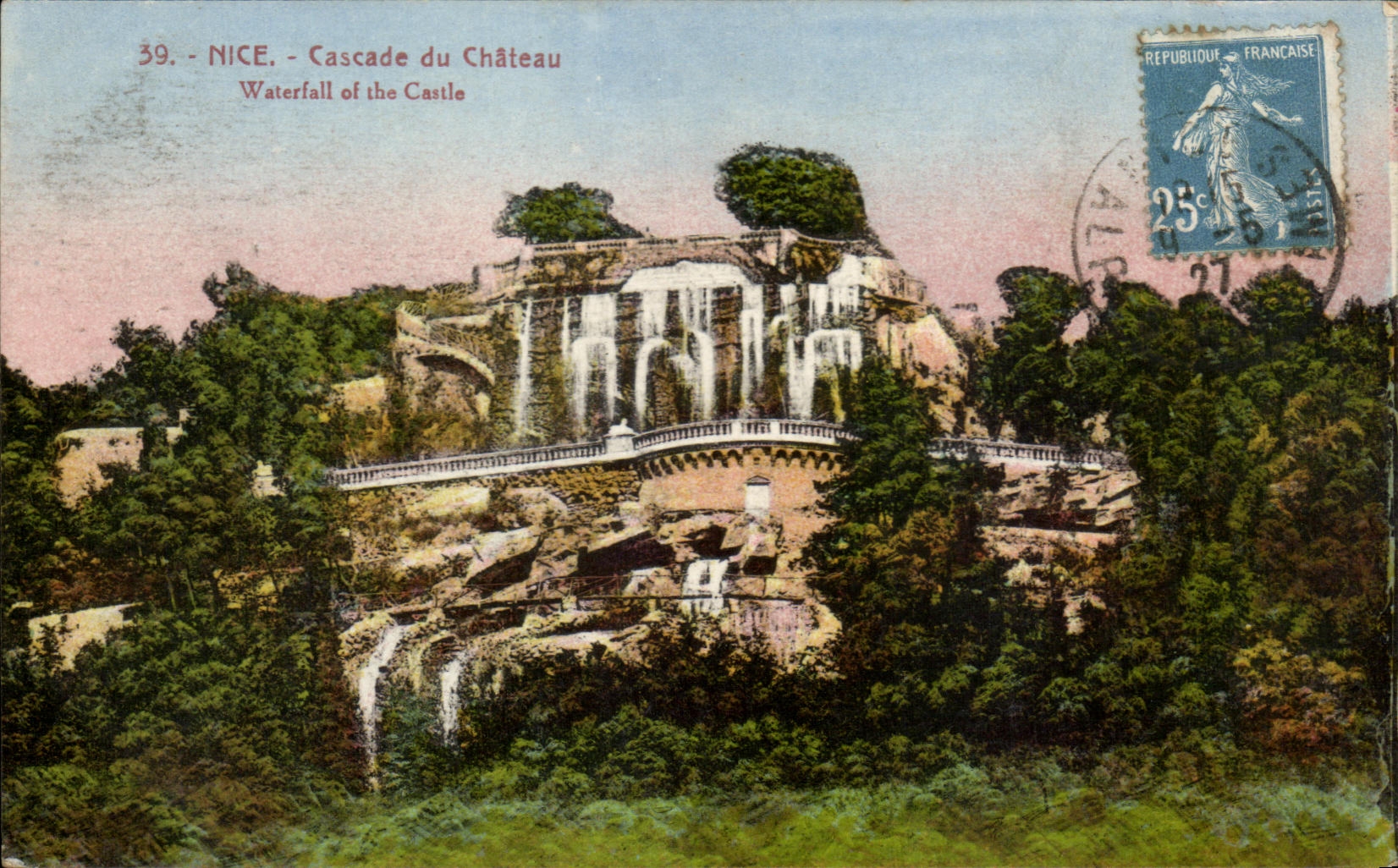 CPA Nice Cascade de Chateau Waterfall of the Castle