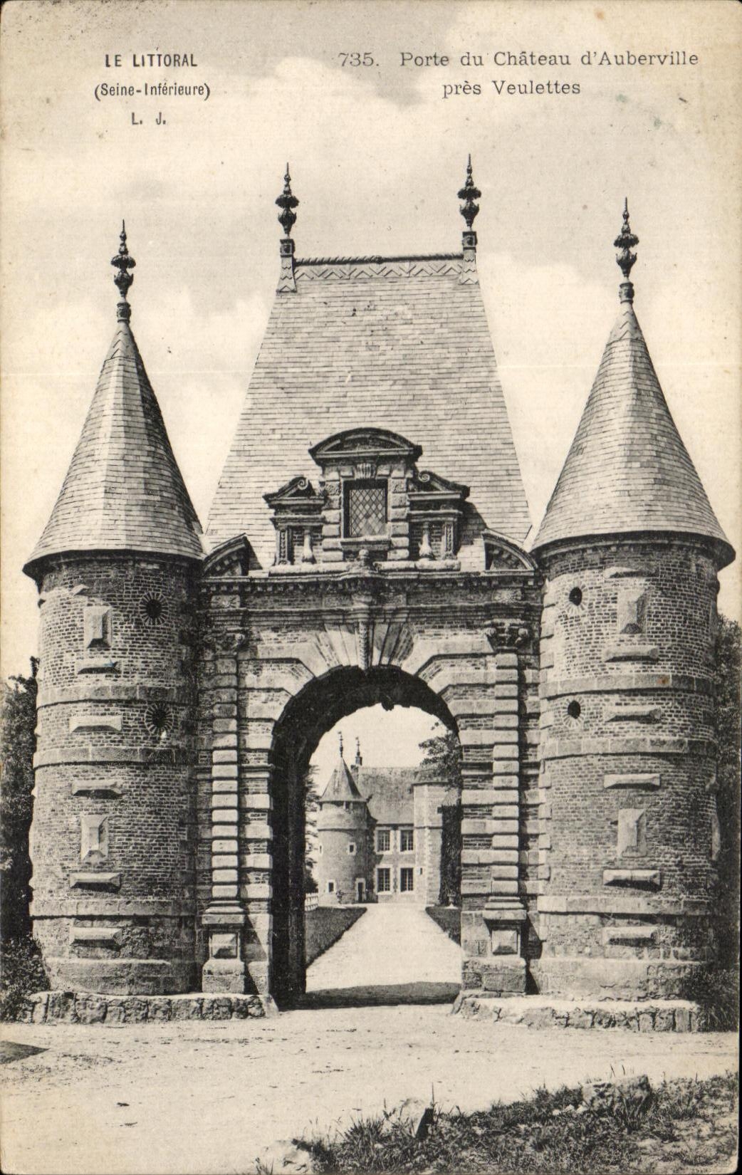 CPA the Littoral Gate Of the Castle D' Auberville Close Veulettes