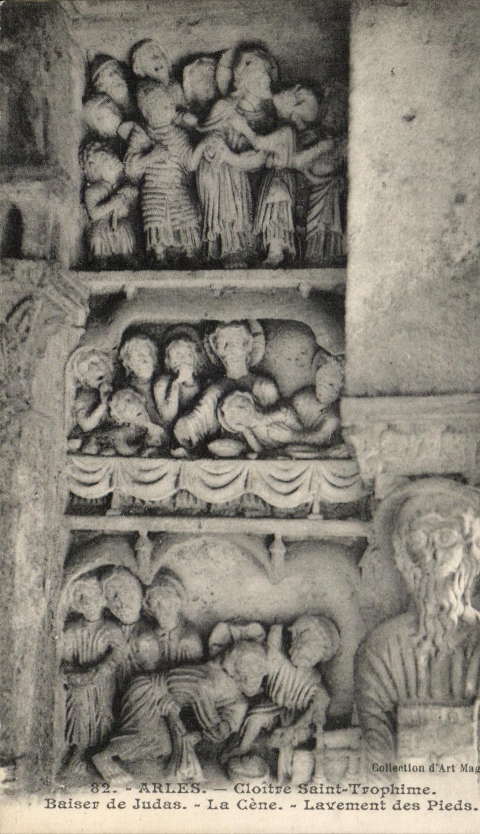 CPA Arles Cloister Saint Trophime Kiss of Judas Cene Rectal injection of the Feet