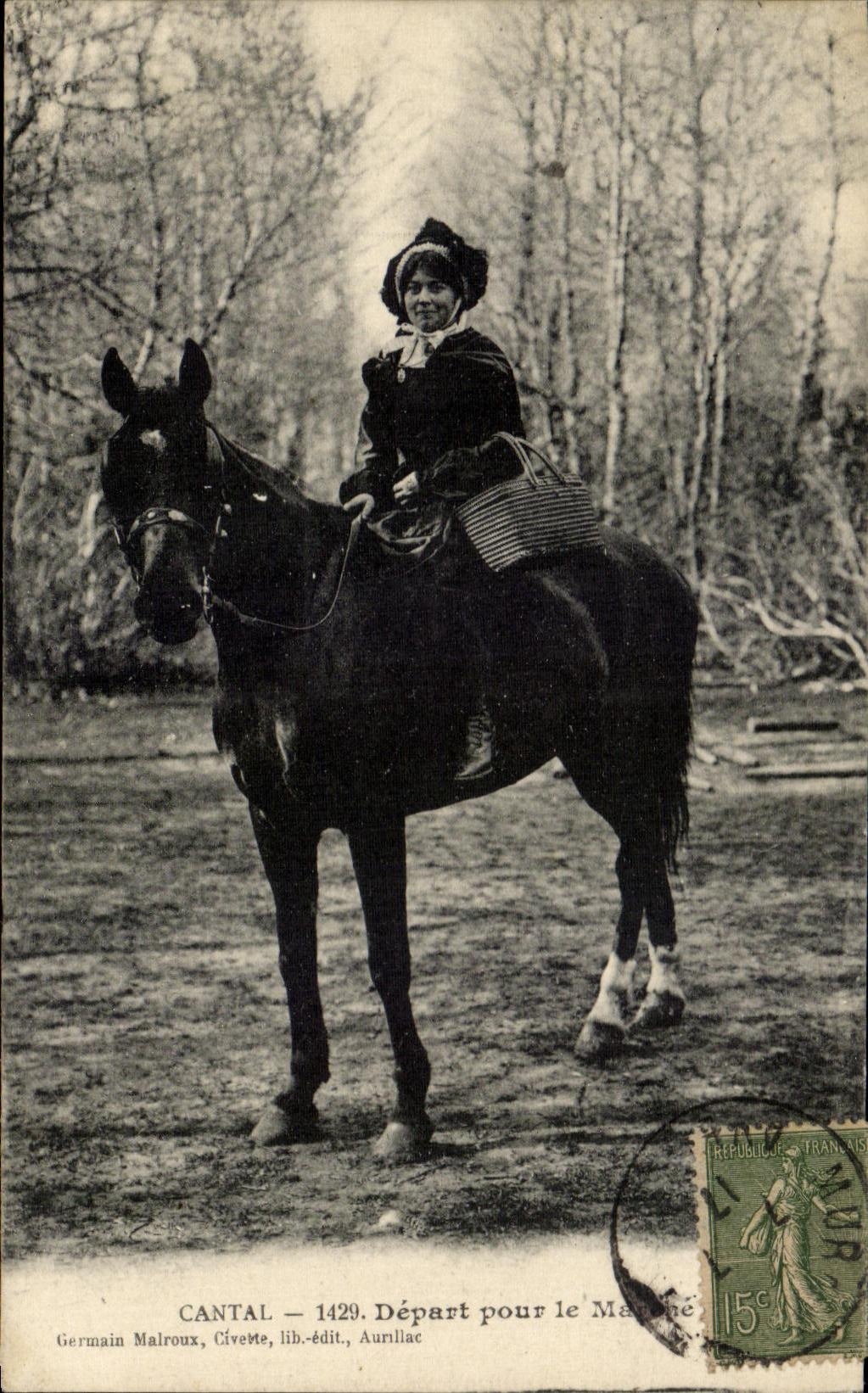CPA Cantal Cheval Horse 
