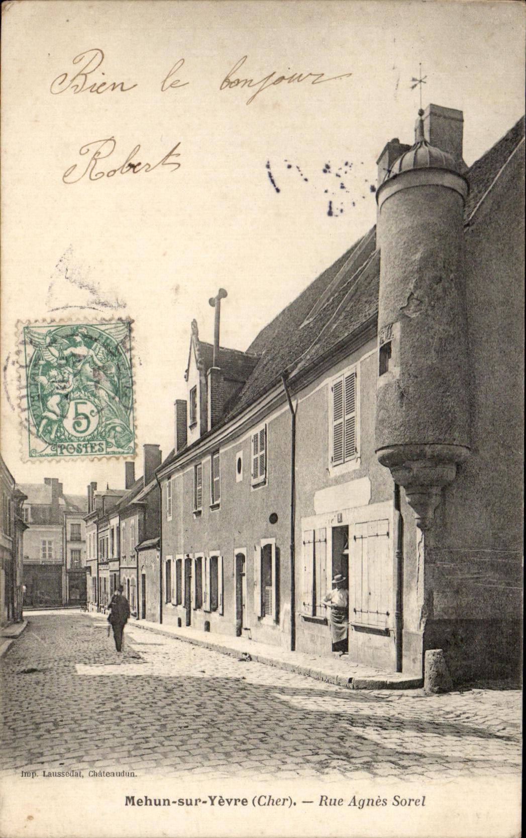 CPA Mehun on Yevre Street Agnes Sorel