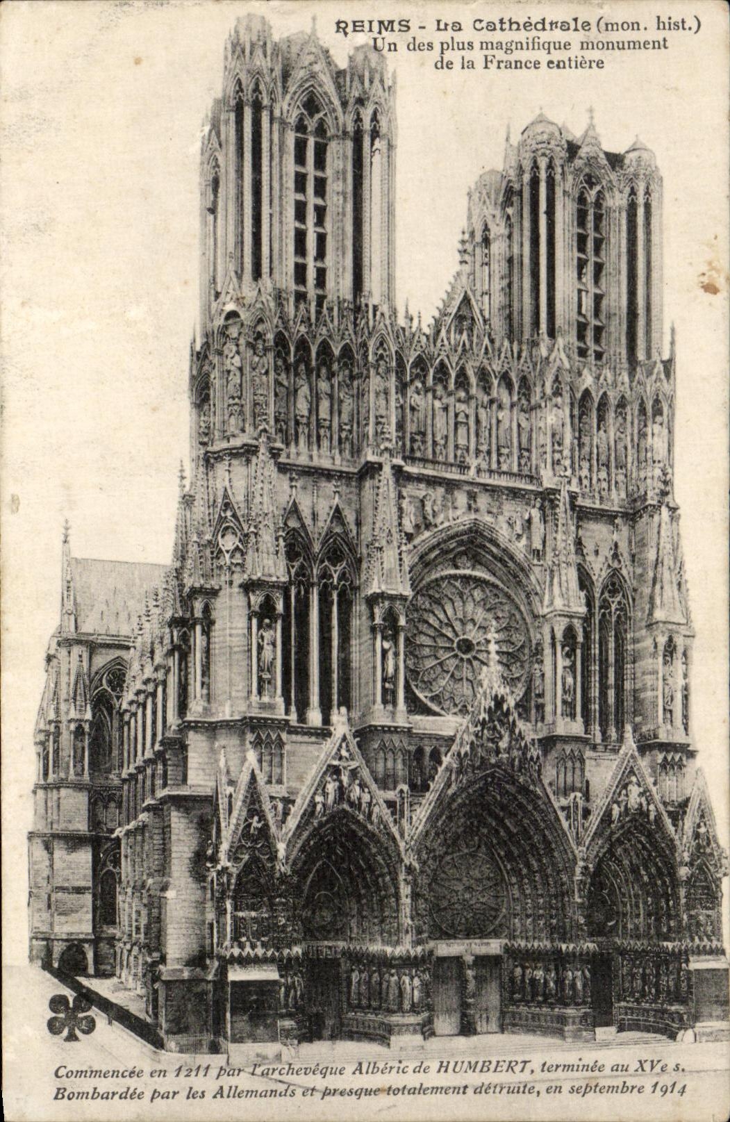 CPA Rheims the Cathedral One of the Most splendid Monument of France antiere