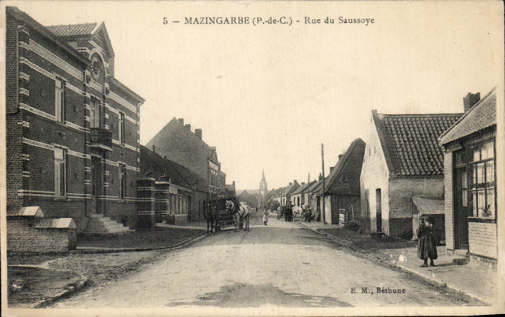 CPA Mazingarbe Rue du Saussoye