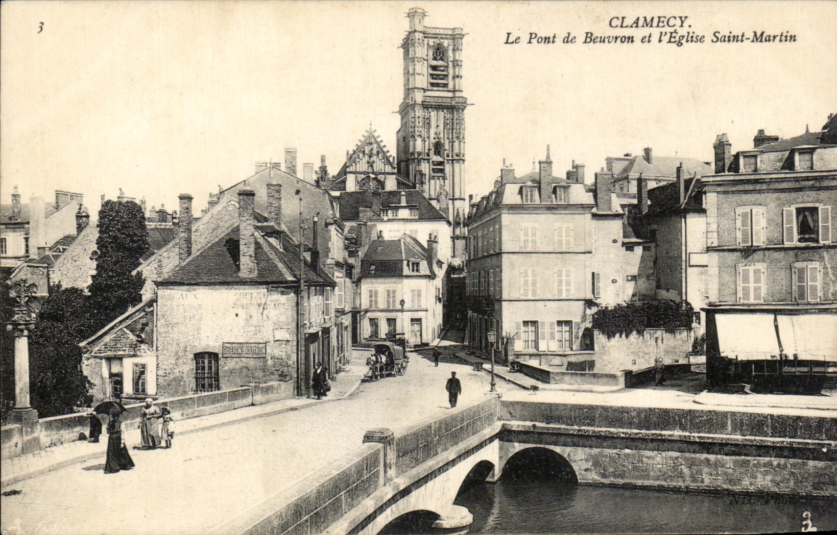CPA Clamecy the bridge of Beuvron and the Church Saint Martin