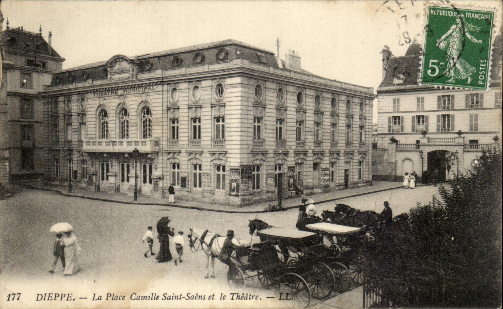 CPA Dieppe el santo Saens de Camilo del lugar y el teatro
