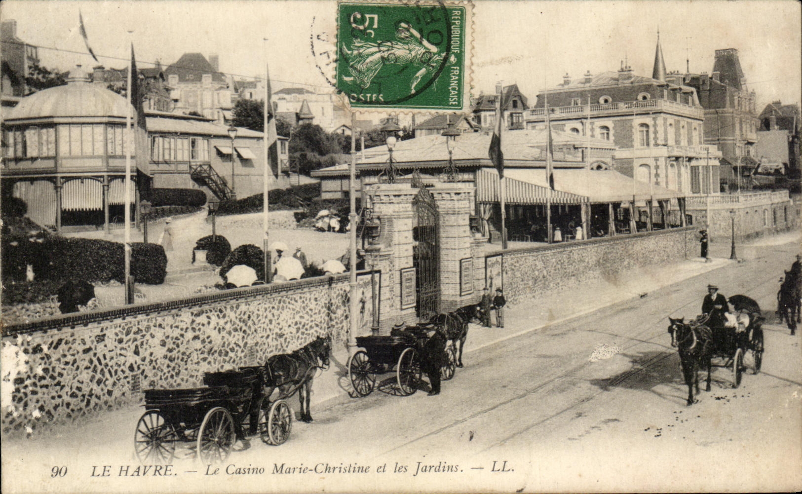 CPA Le Havre Casino Marie Christine y jardines