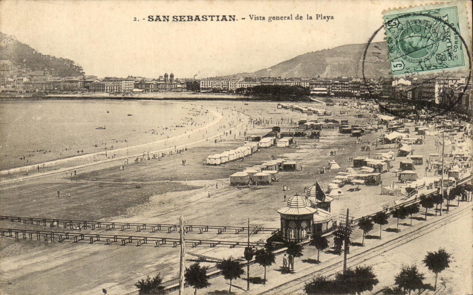 CPA San Sebastian Vista Generale de la Playa