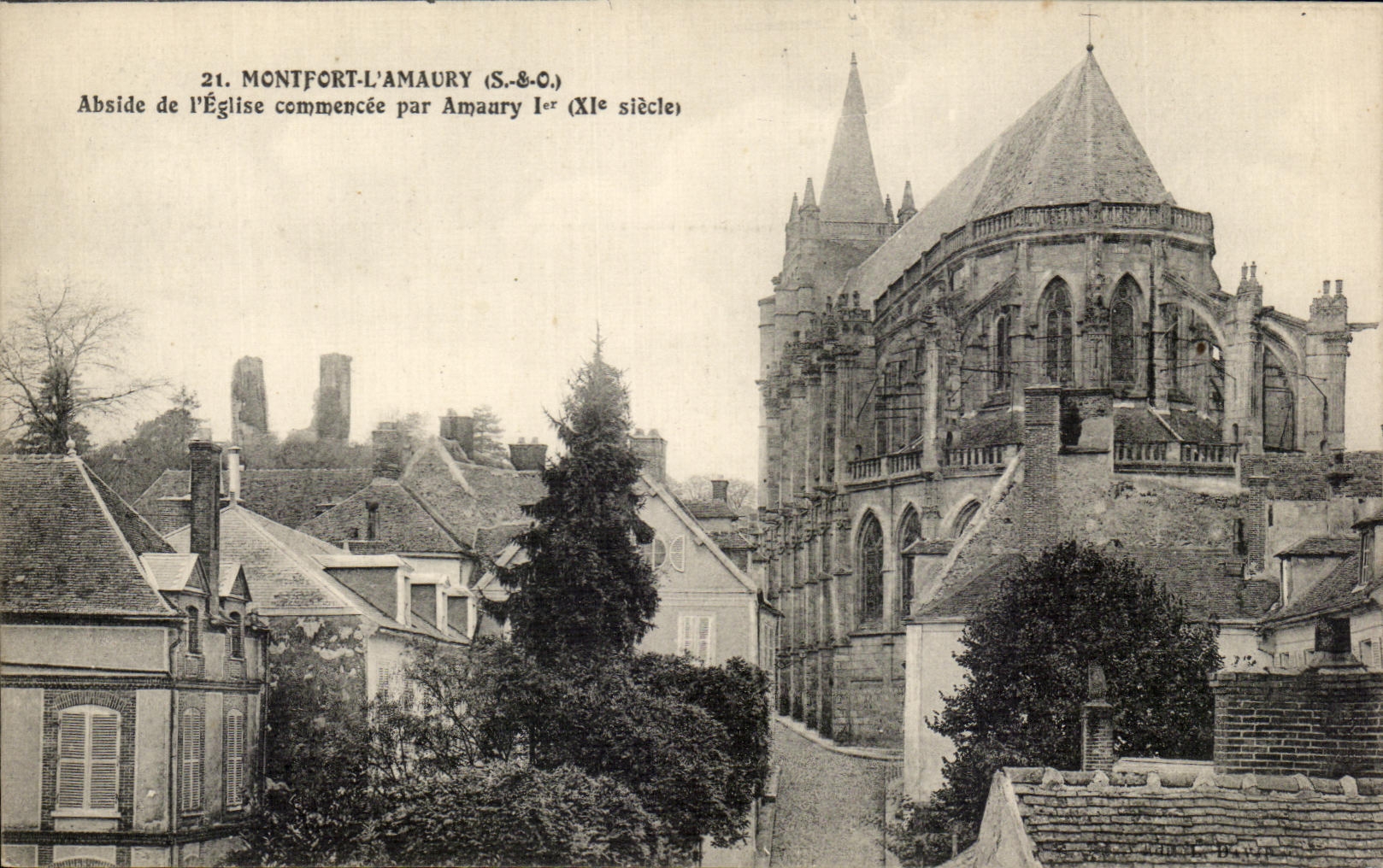 CPA Montfort L'Amaury Abside De l'Eglise Commence Par Amaury