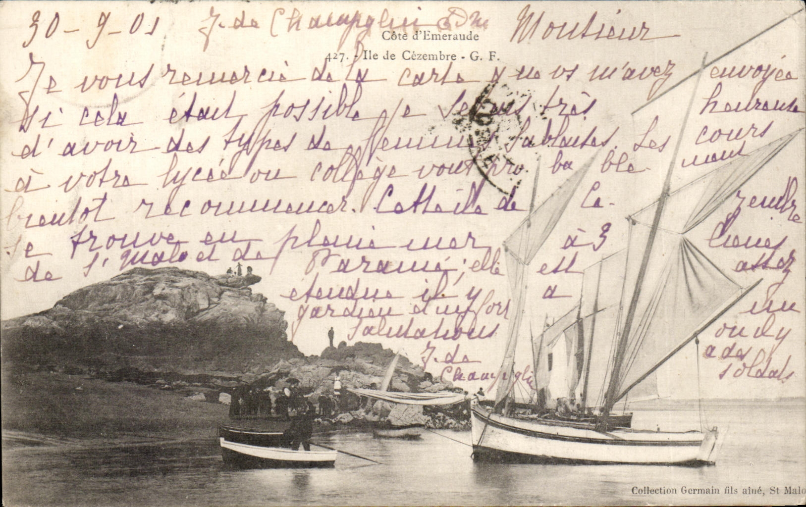 CPA dimensiona el barco esmeralda de I Cezembre de la isla