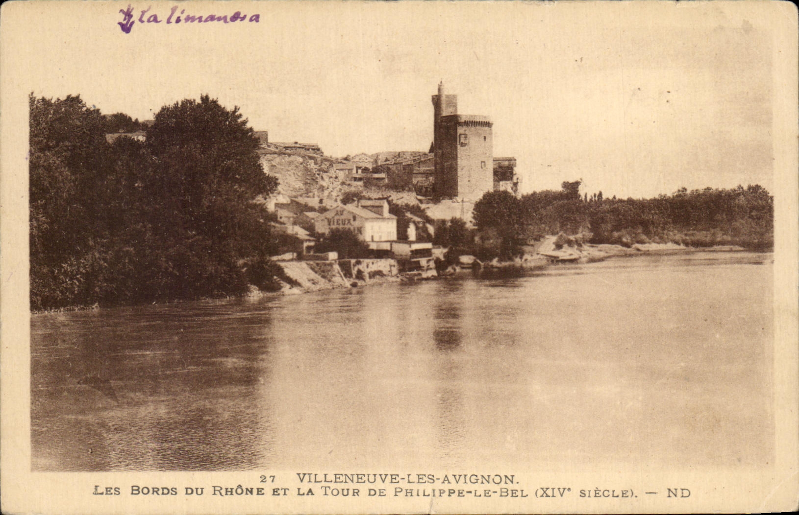 CPA Villeneuve Avignon edges of the Rhone and the tower of Philippe the beautiful one