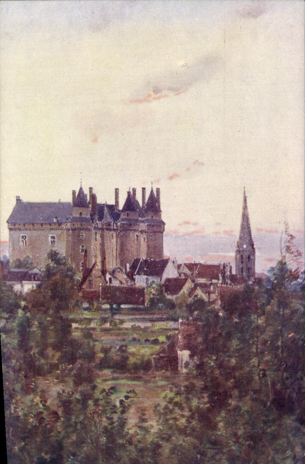 Bordes de la clase media CPA del Loire Castle De Langeais