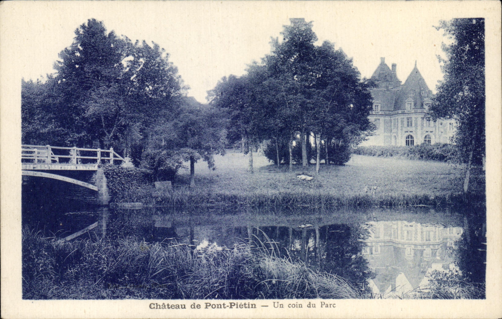 CPA Chateau de Pont Pietin Un coin du Parc