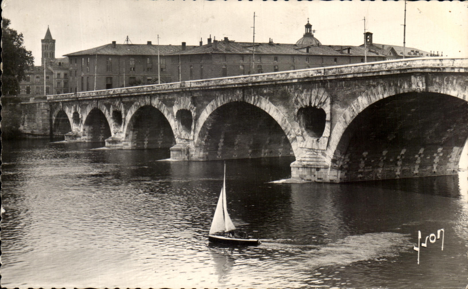 CPA Toulouse el Garona el nuevo puente y el hospital