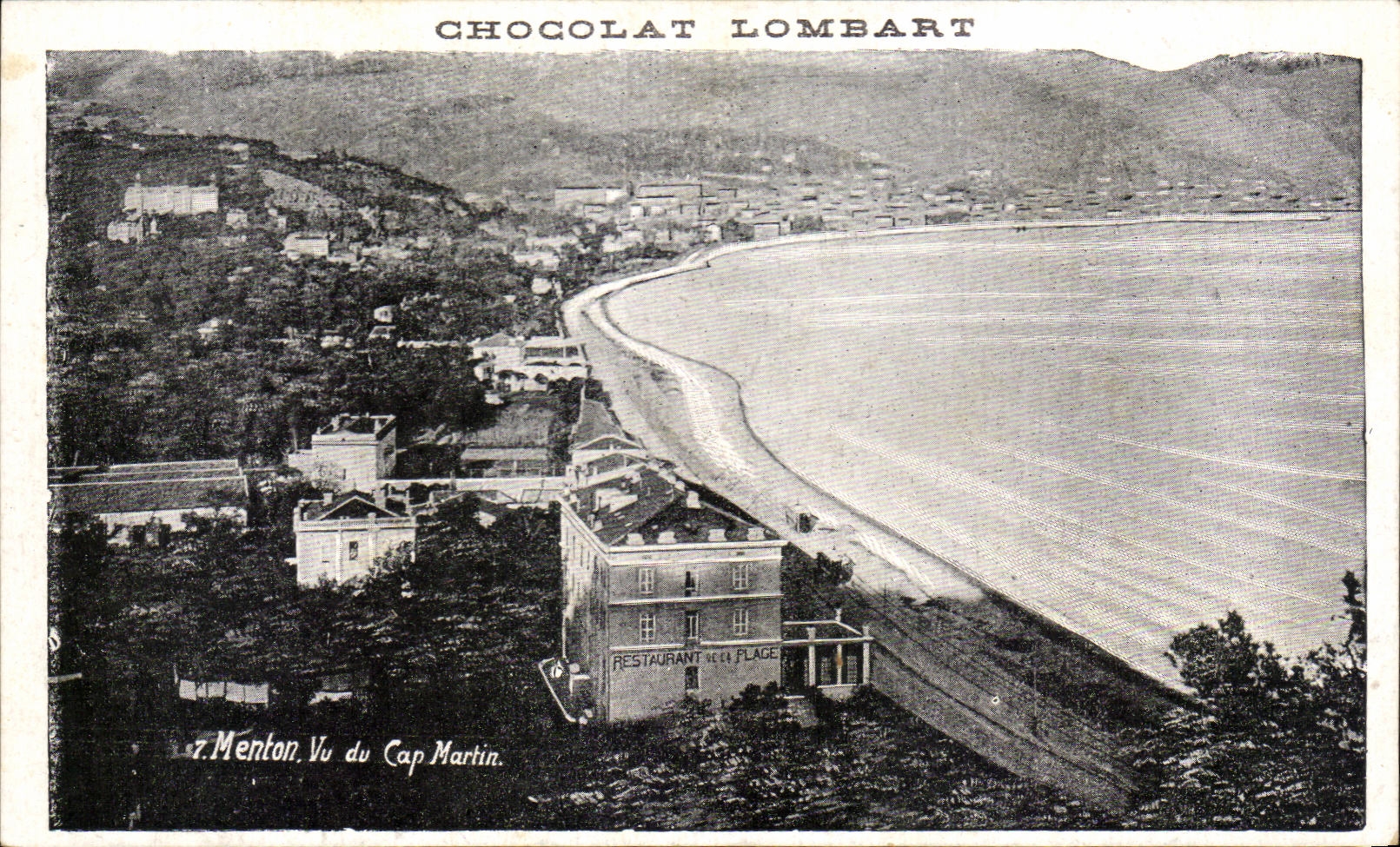 CPA Menton Vu du Cap Martin Restaurant de la plage