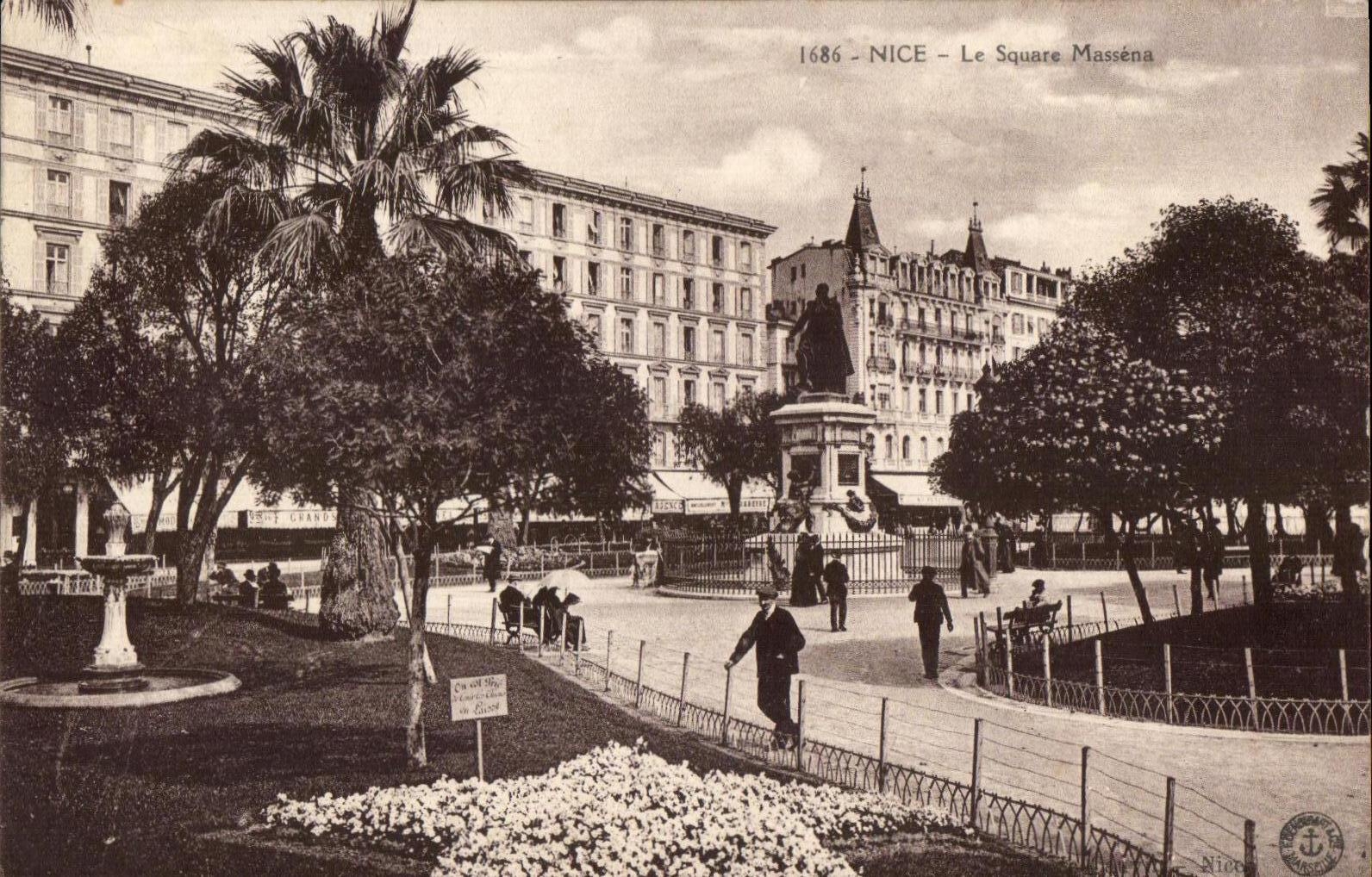 CPA Niza el jardin publico de Massena