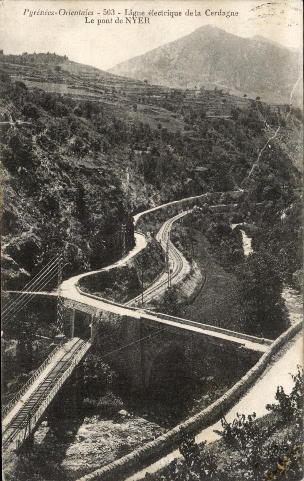 CPA Pyrenees Orientales Ligne electrique de la Cerdagne Le Pont de Nyer