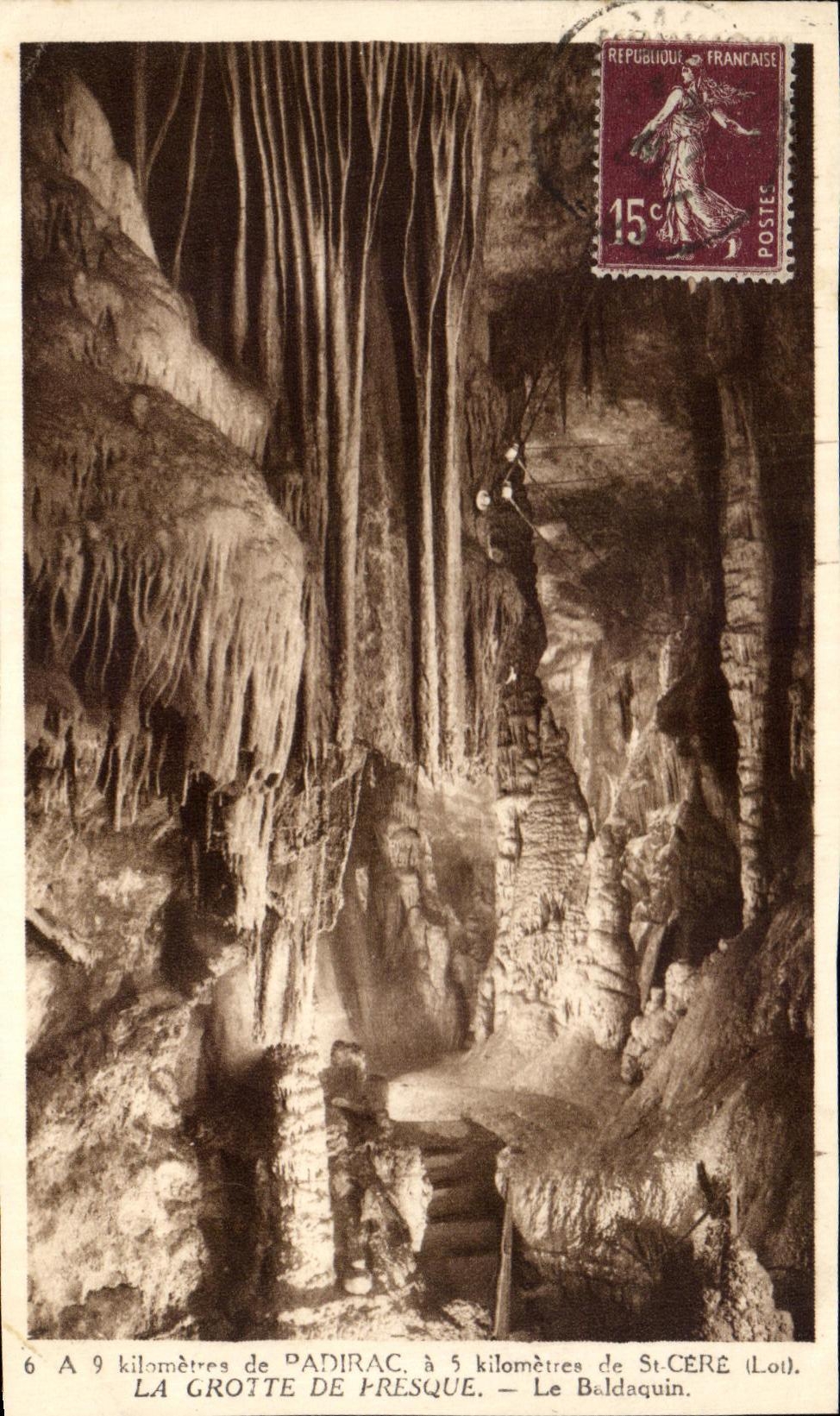 CPA the Cave Of Fresco the Padirac Baldachin