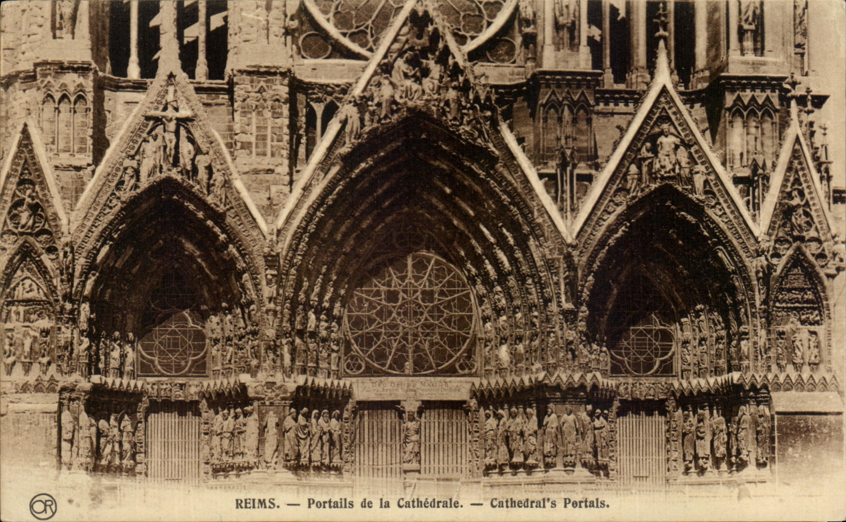 CPA Rheims Gates Of Cathdrale Cathedral' S Portals