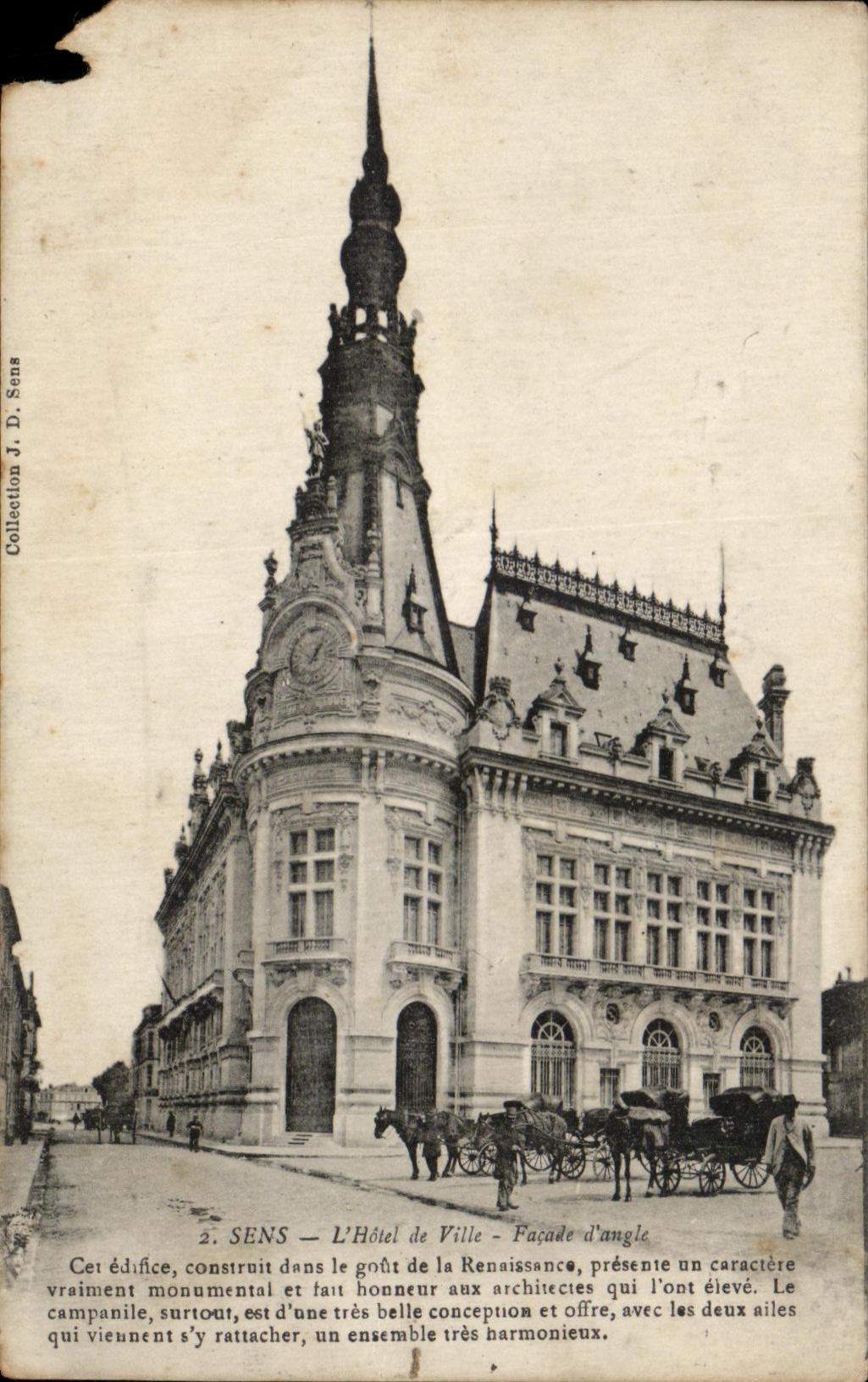 CPA Sens Hotel de Ville Facade d'angle