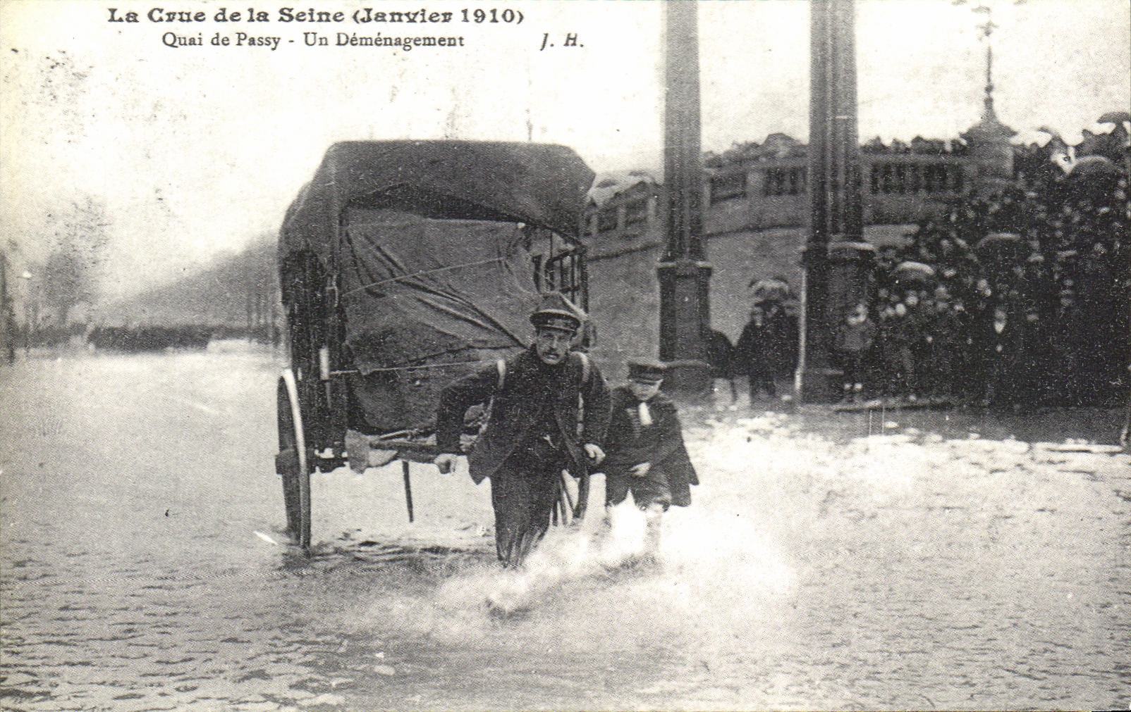 REPRO the Rising of the Seine Quay of Passy a Removal 1910 Paris