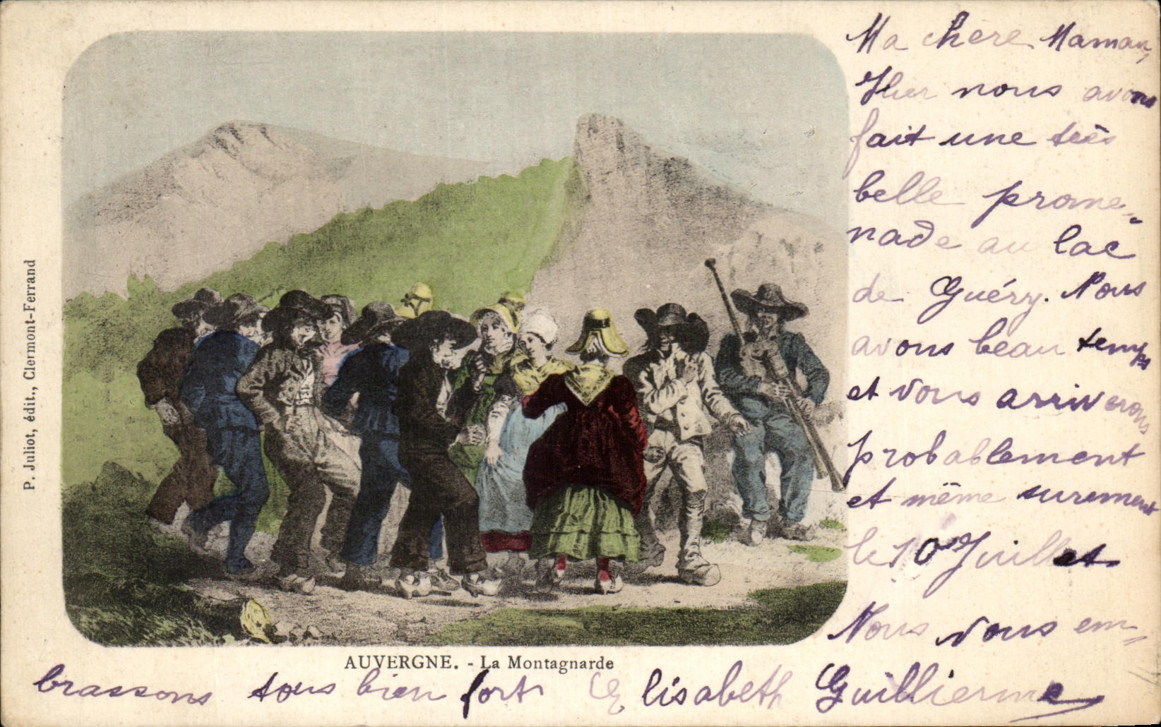 CPA Auvergne La Montagnarde Folklore Costume