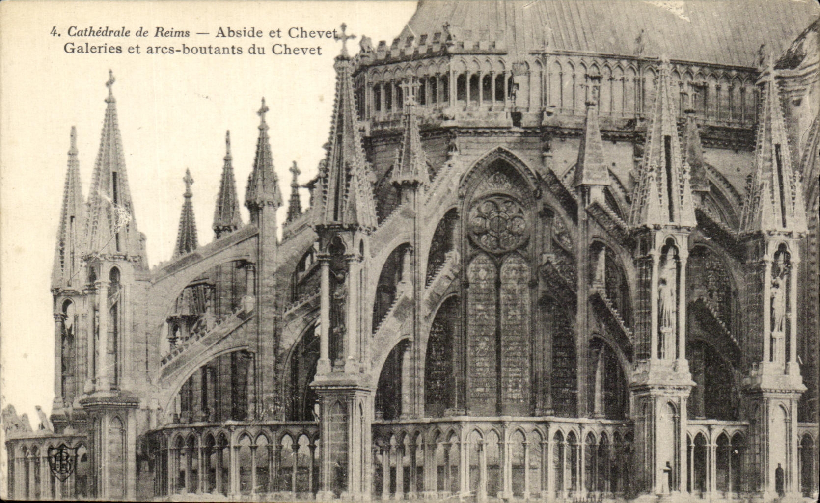 CPA Cathedral Of Rheims Apse And Bedside Galleries And Paring Arcs Of the Bedside