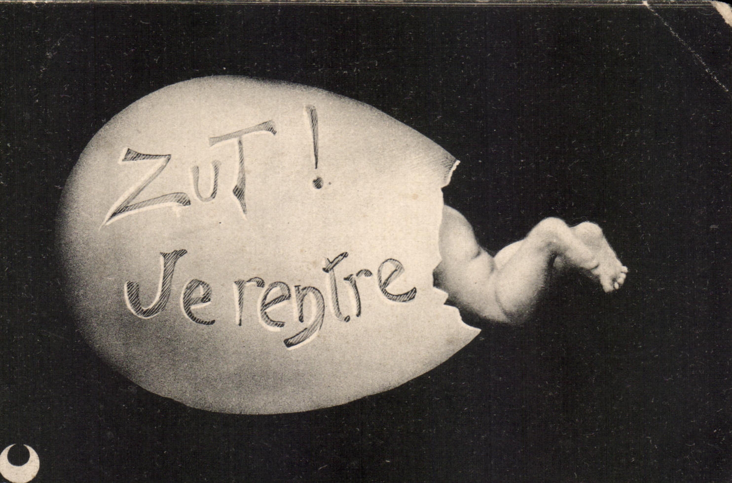 CPA Zut Je rentre Enfant Oeuf 