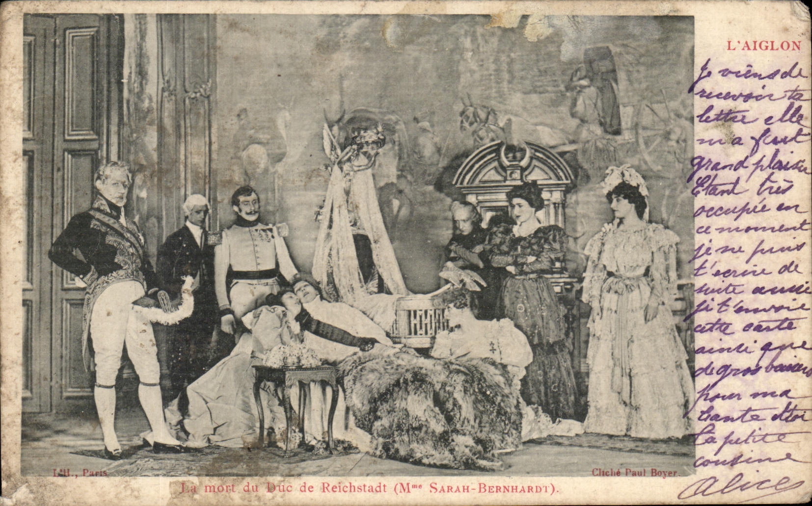 CPA Mort du buc de Reichstadt Sarah Bernhardt Theatre L'aiglon