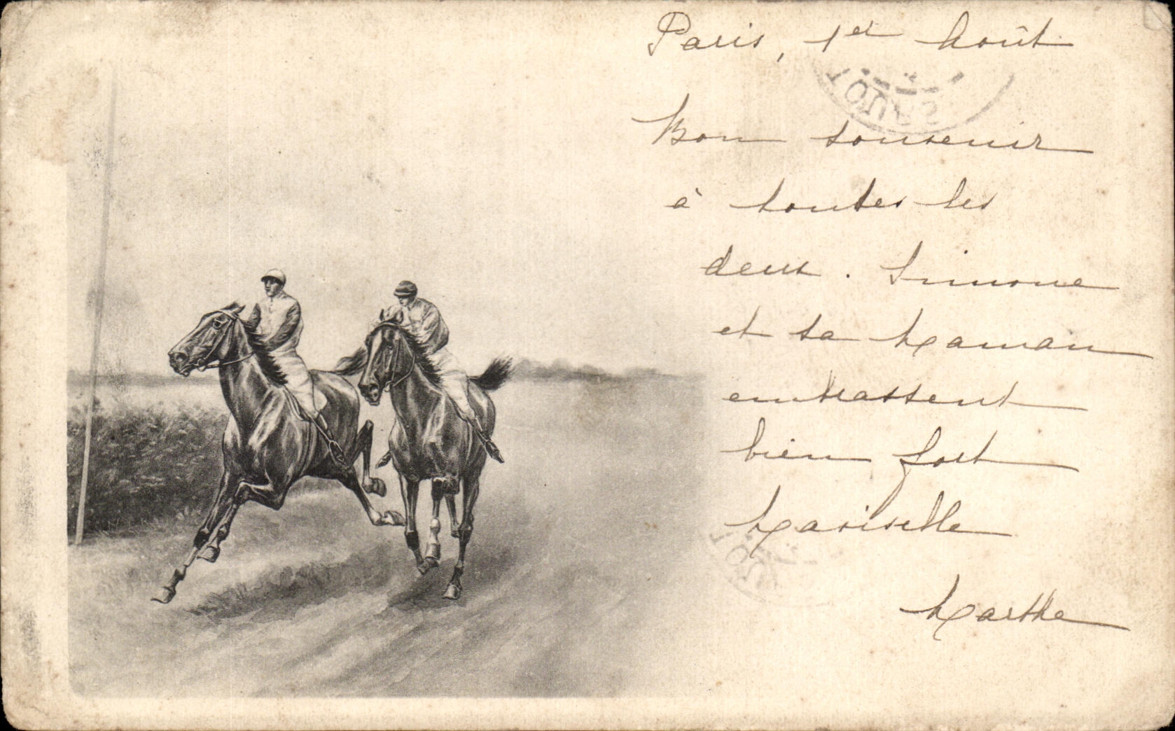 CPA Jockey Cheval Hippisme