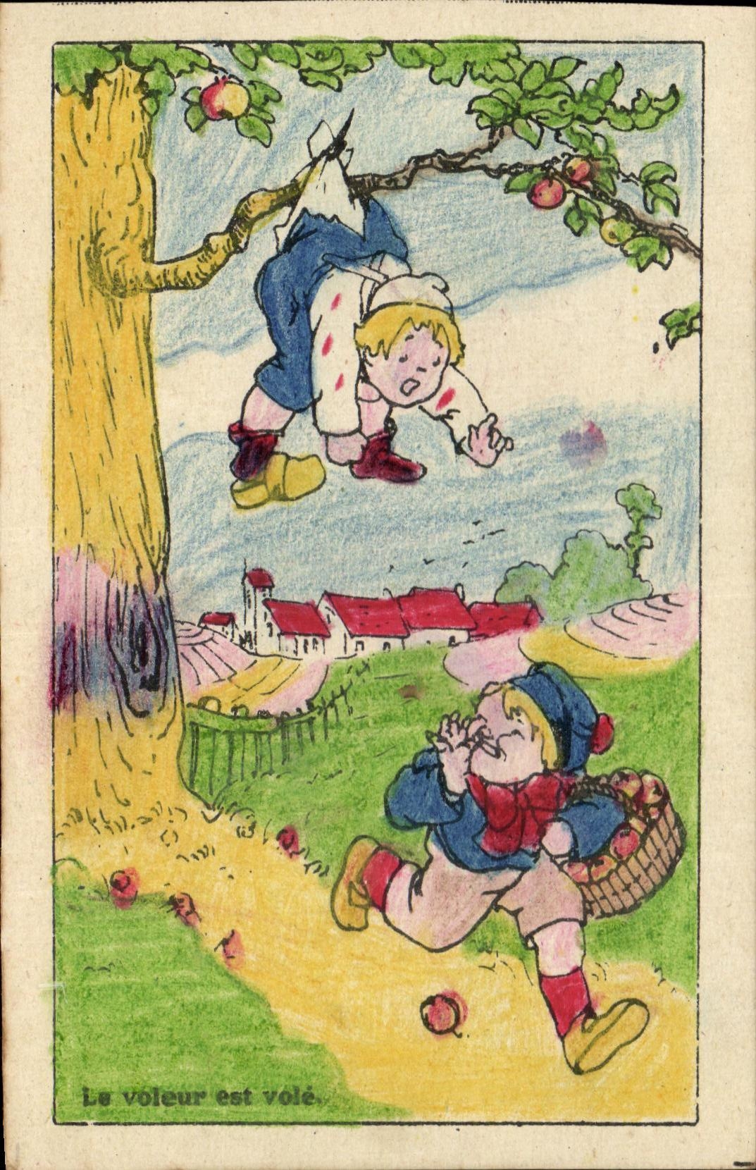 CPA Le Voleur est Vole Enfants