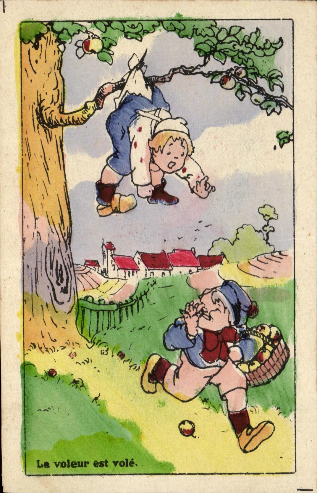 CPA Le Voleur est Vole Enfants