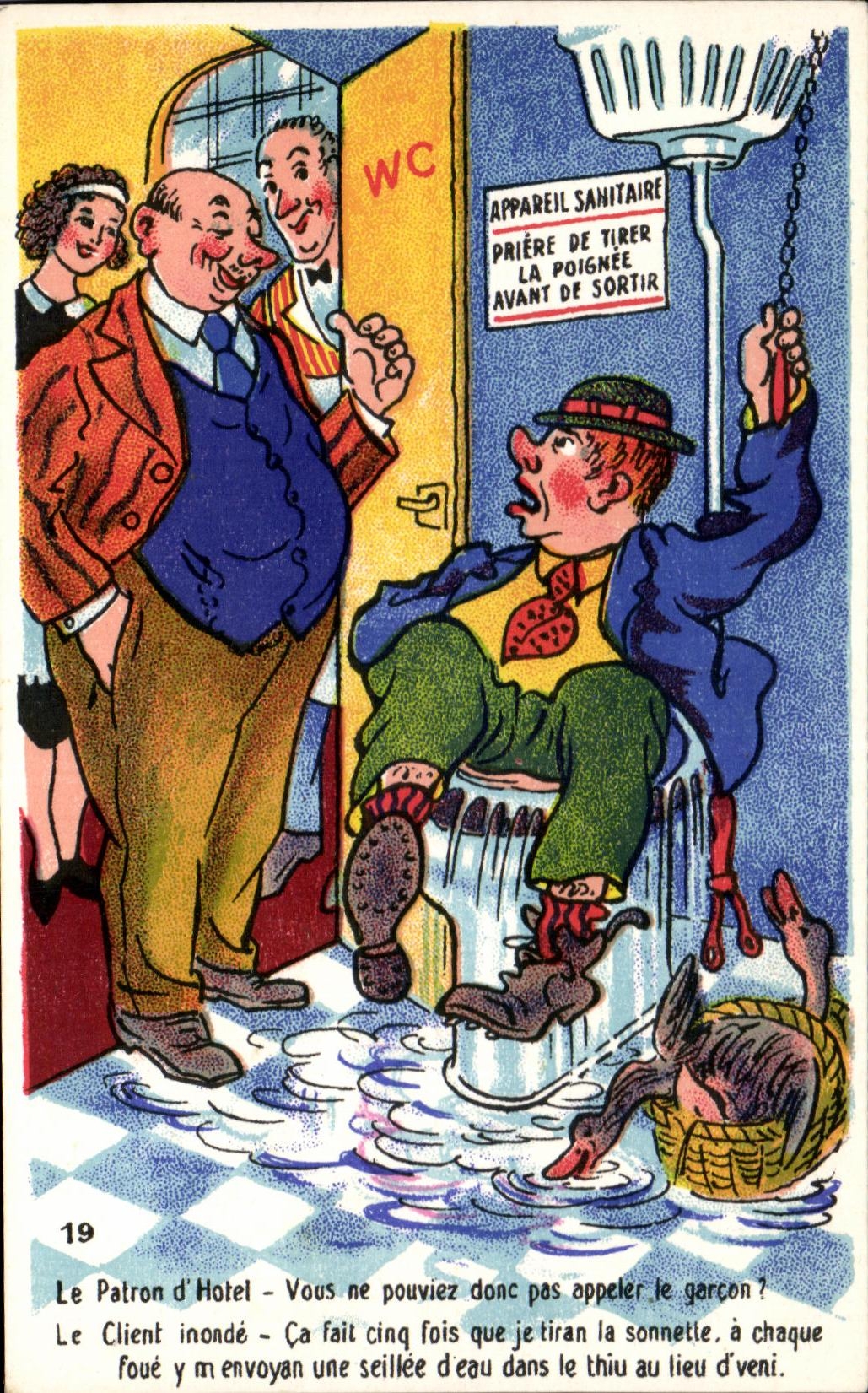 CPA Le Patron d'Hotel Humour Toilettes 