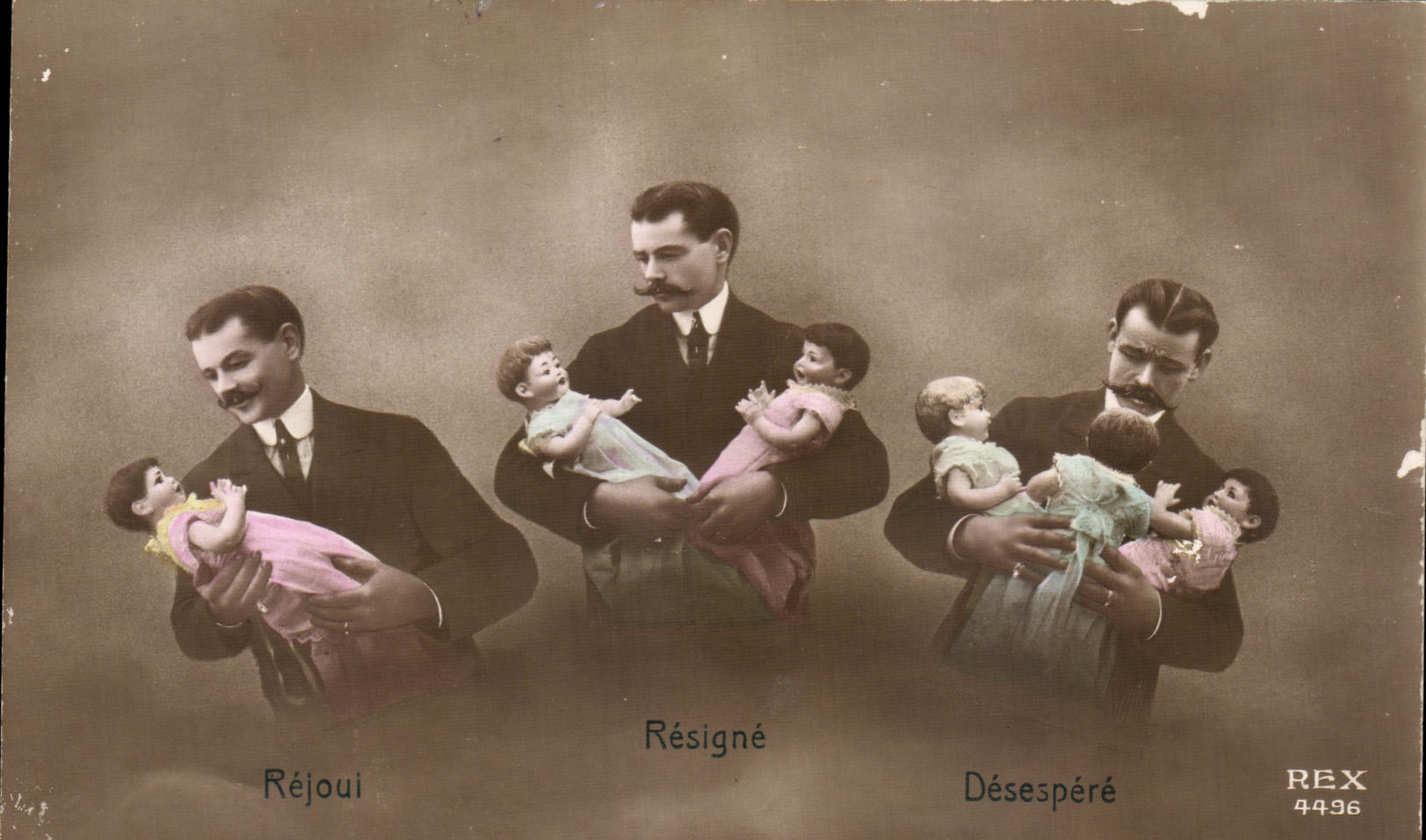 CPA Rejoul Resigne Desespere Enfants Jumeaux TRiples