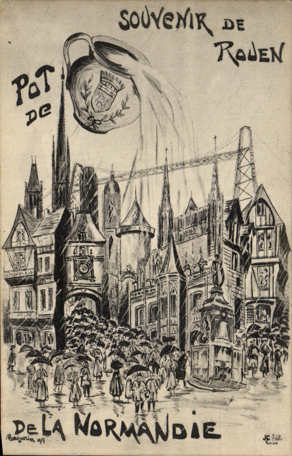 CPA Souvenir de Rouen pot de La Normandie