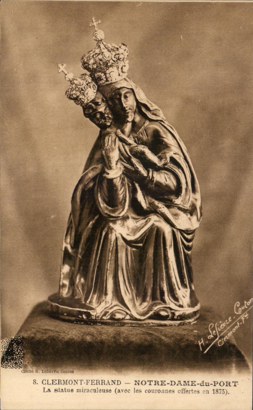 CPA Clermont-Ferrand nuestra senora del puerto la estatua la milagrosa