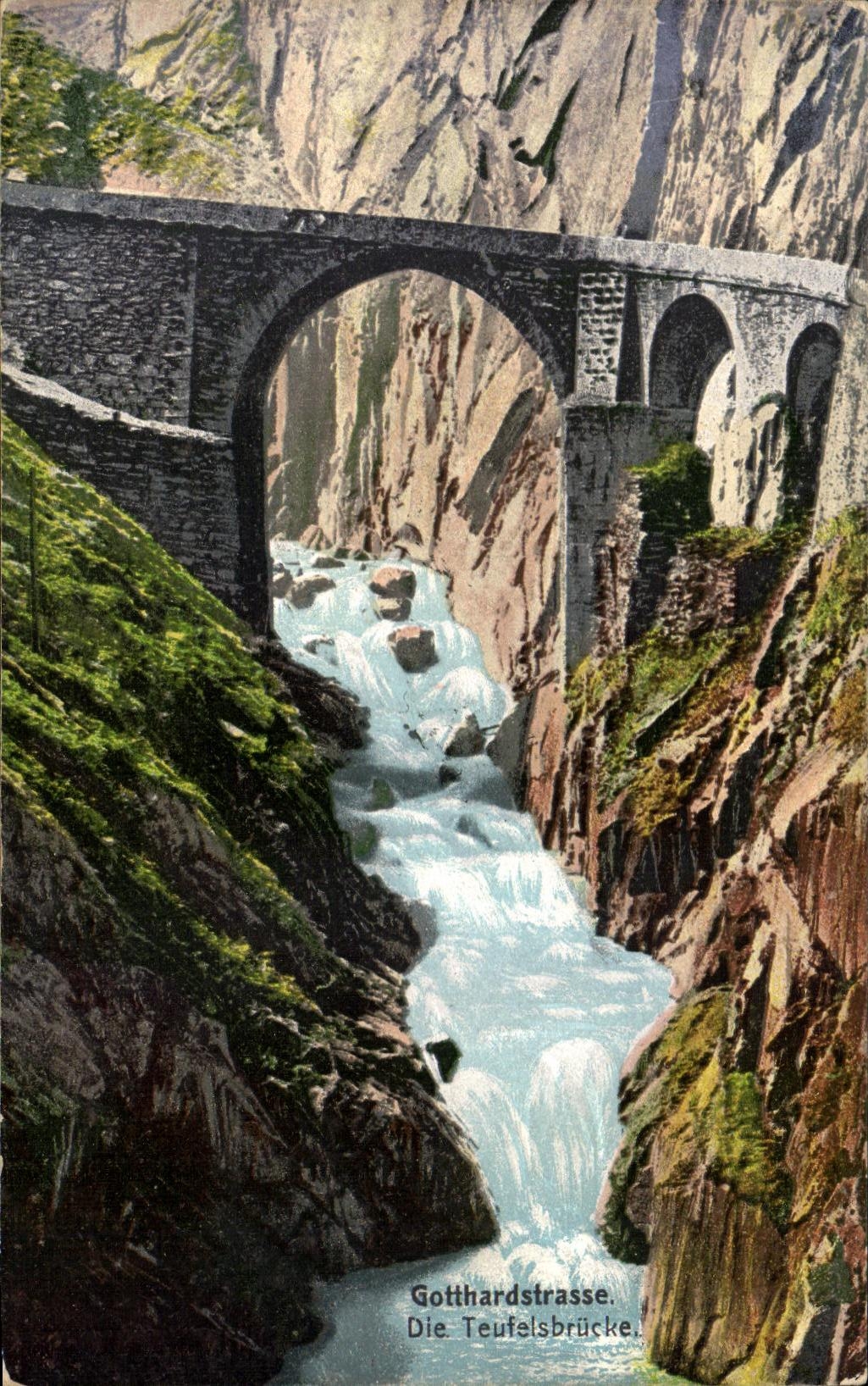 CPA Gotthardstrasse Die Teufelsbrucke