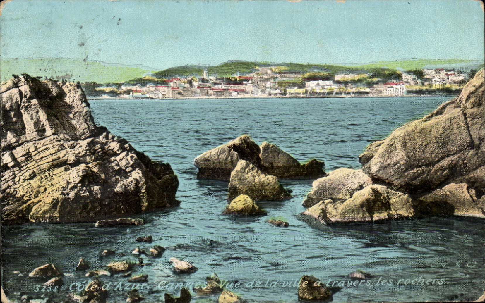 CPA Dimensions Azure Cannes Vue Of the City Through the Rocks