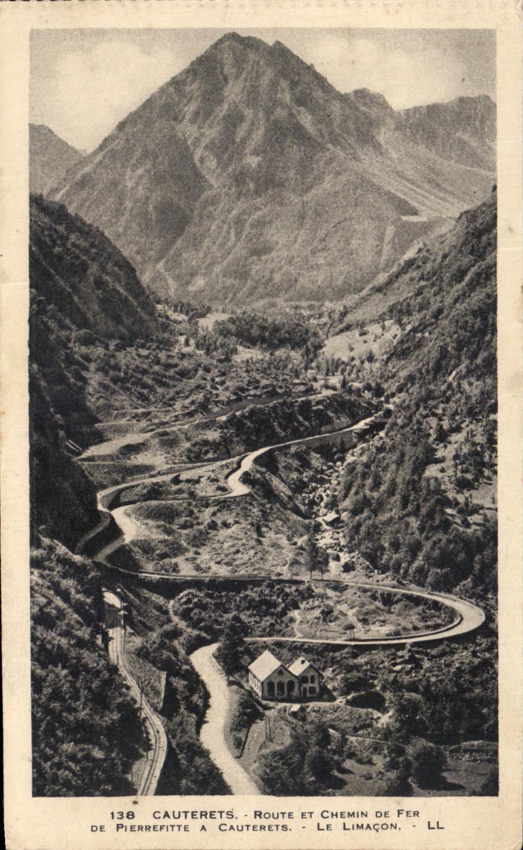 CPA Cauterets Road And Railroad De Pierrefitte