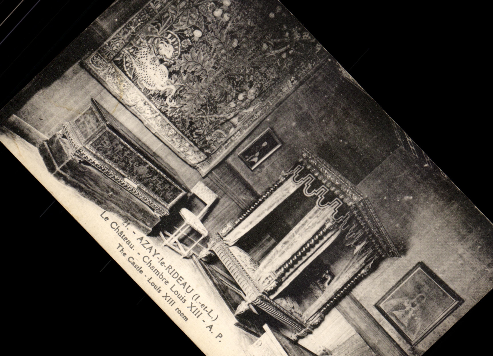 CPA Azay la cortina el cuarto Louis XIII del castillo