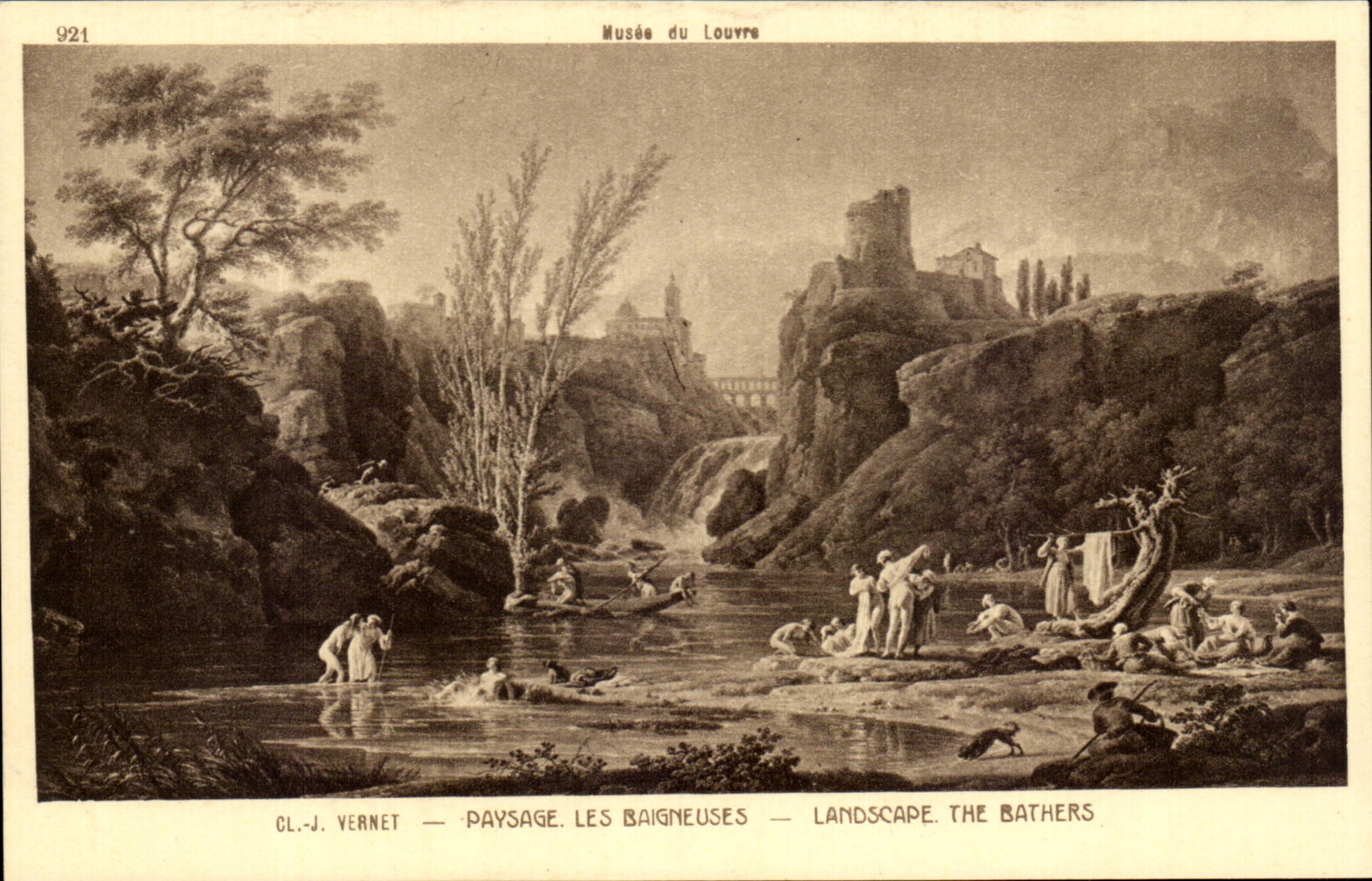 CPA Musee du Louvre Paris Vernet Paysage Les Baigneuses