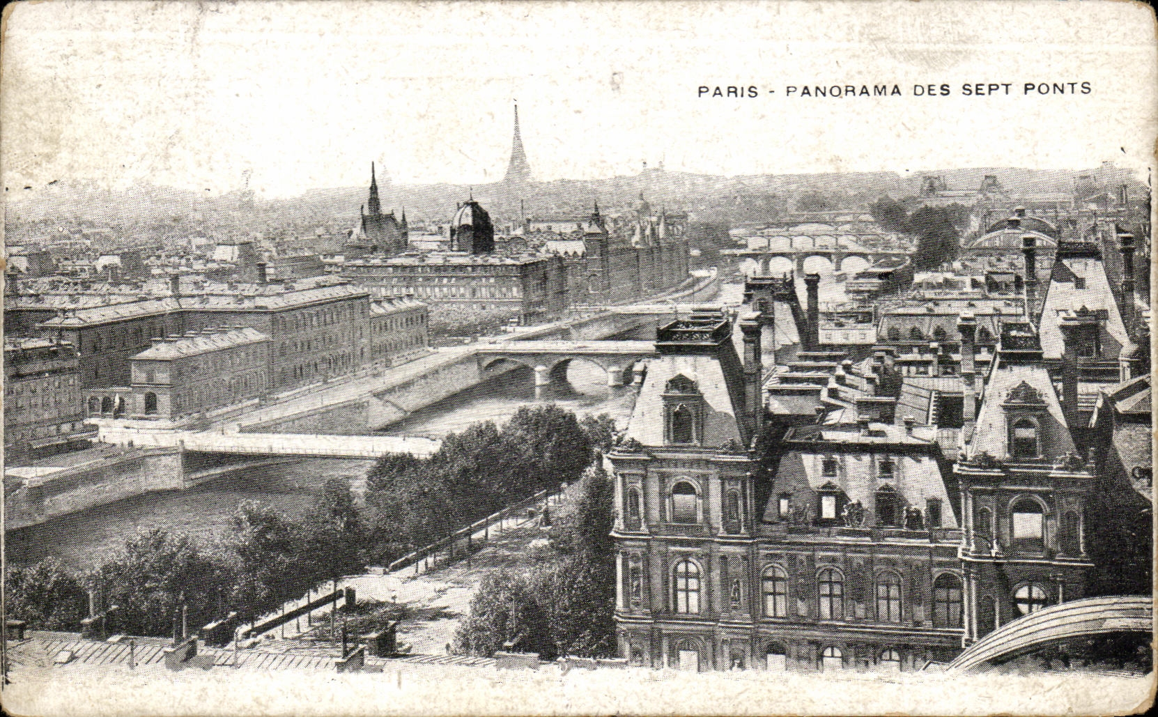 CPA Paris Panorama Des Sept Ponts Louvre Tout Eiffel