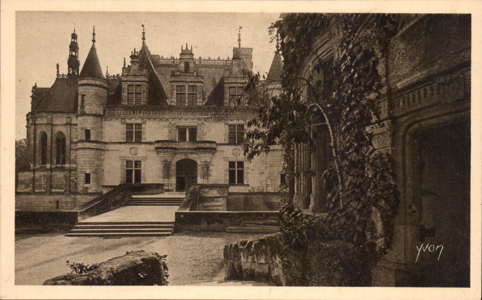 Los castillos suaves de CPA Francia del castillo de Francia de Chenonceaux se van volando a Thomas Bolier y detalle de la torre de las marcas