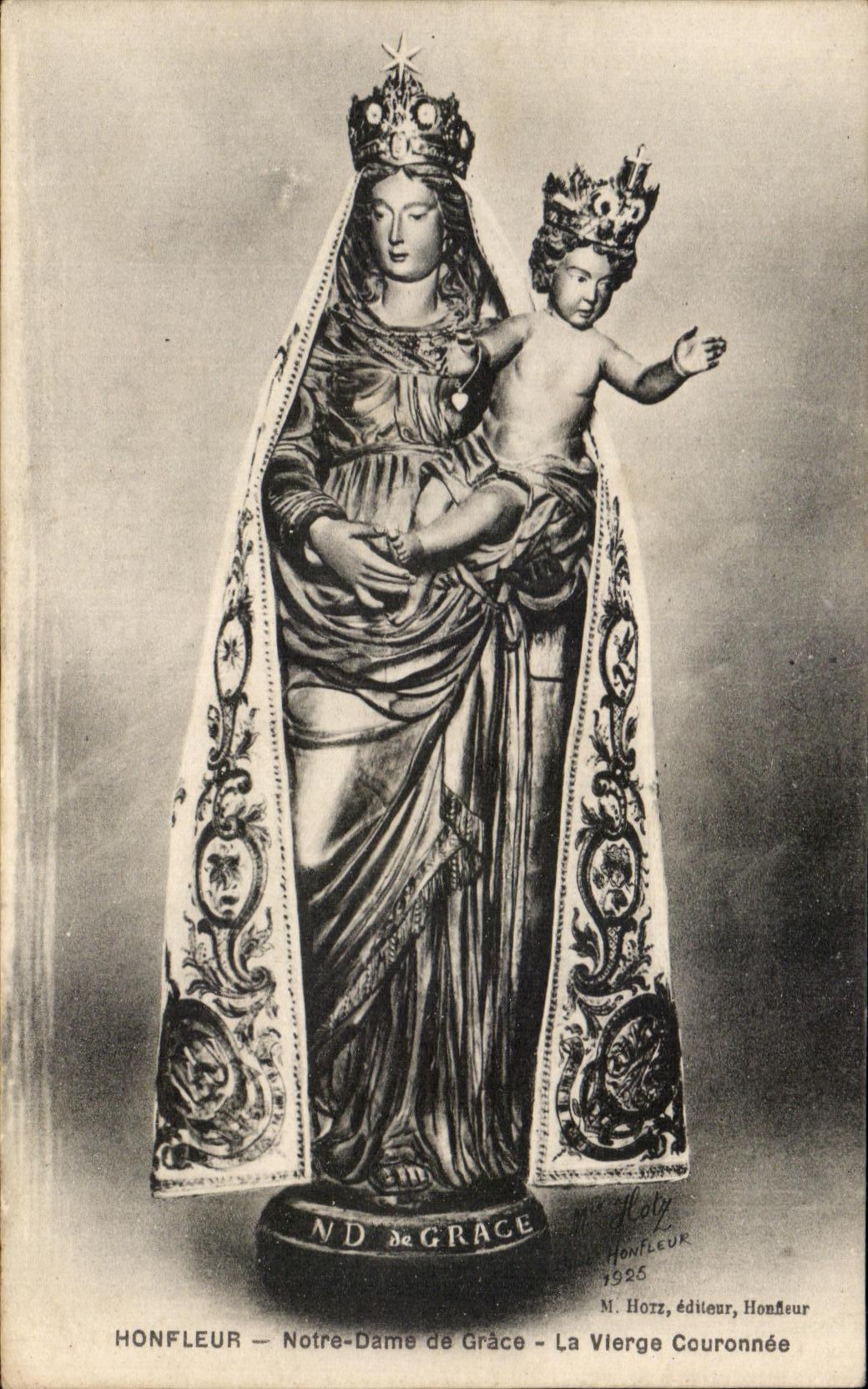 CPA Honfleur Notre Dame De Grace La Vierge Couronnee