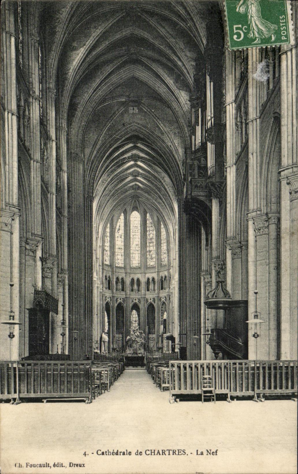CPA Cathedrale De Chartres La Nef orgue 