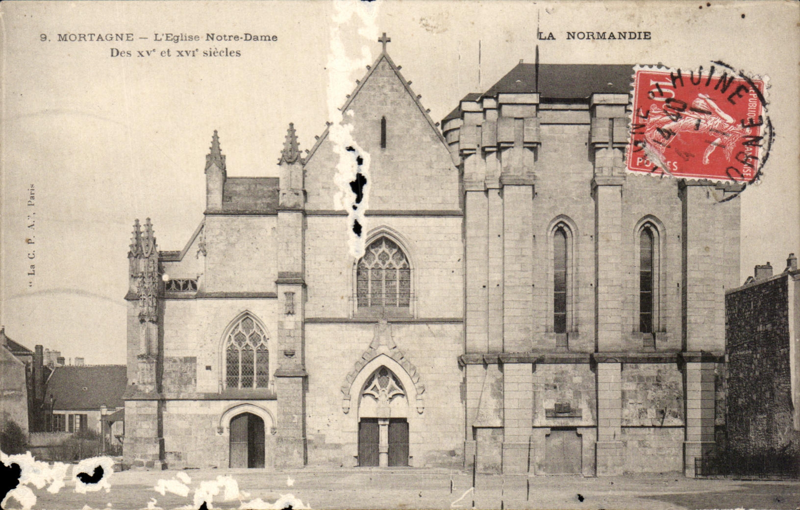 CPA Mortagne L'Eglise Notre dame Des La Normandie