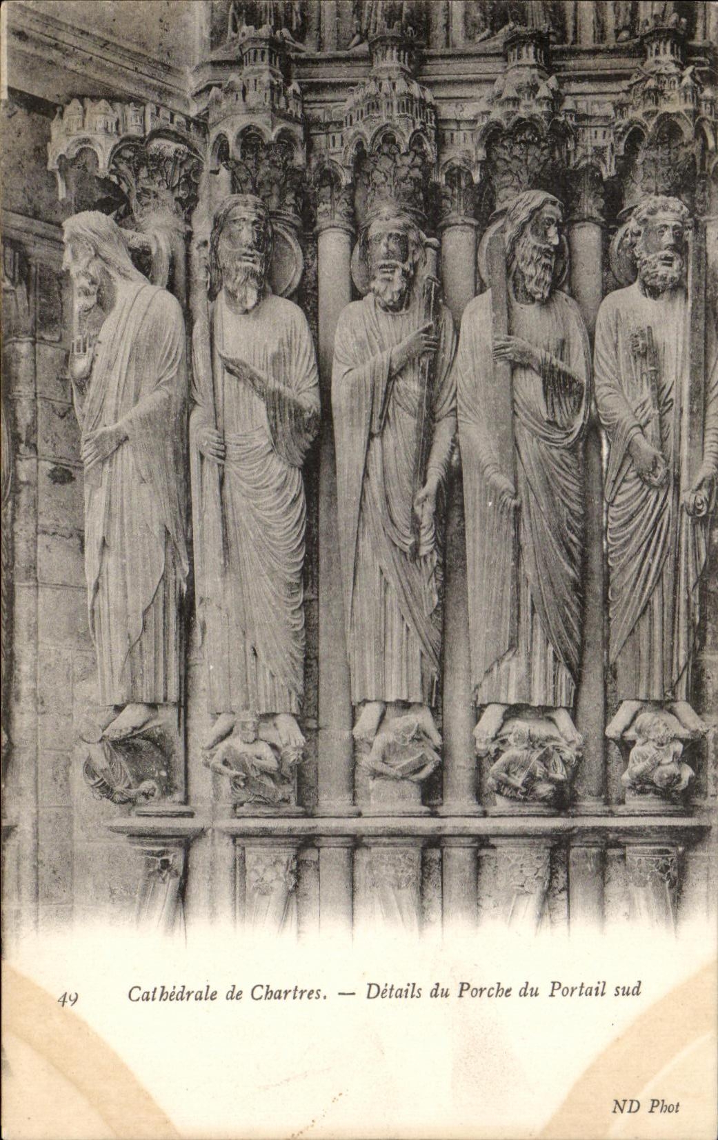 CPA Cathedral Of Chartres Details of the Porch of the Southern Gate