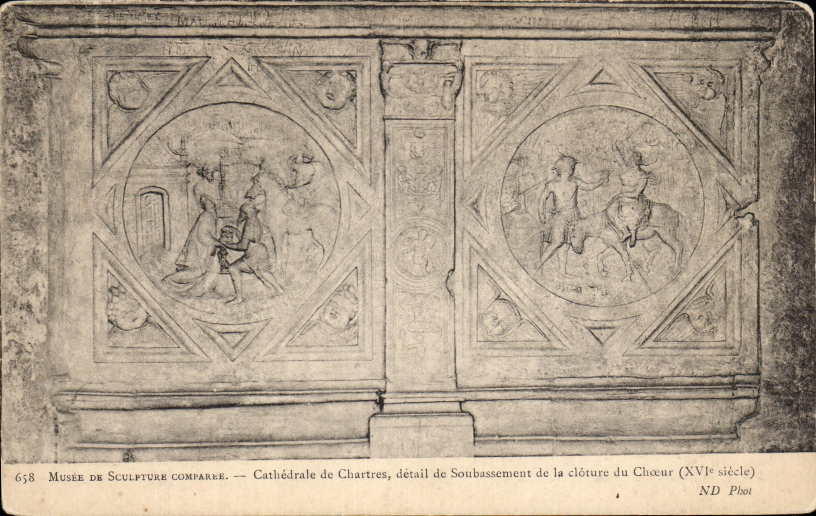 CPA Musee De Sculpture Comparee Cathedrale de Chartes detail de Soubassement de la cloture du Choeur