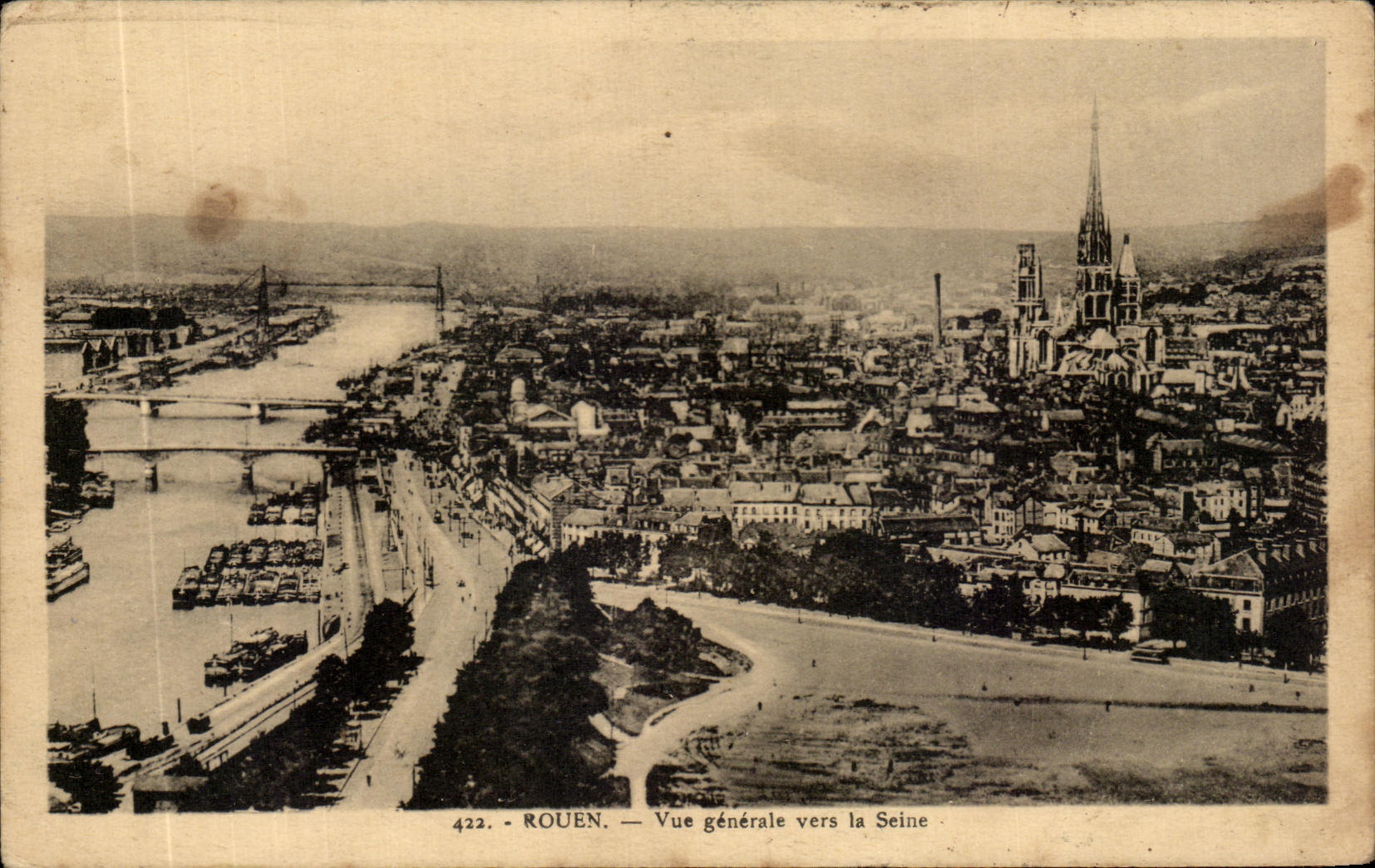 CPA Rouen View Towards the Seine