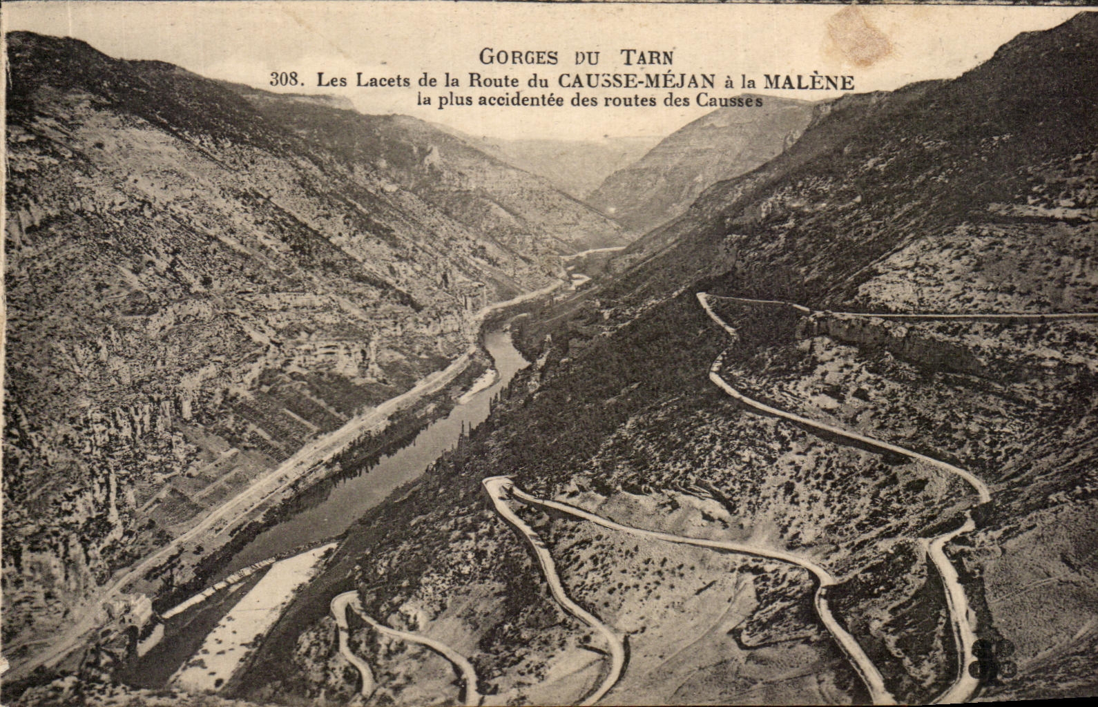 CPA Falls Of the Tarn Laces Of the Most broken Road Of the Mejan Causse In Malene Of the Roads Of Causses